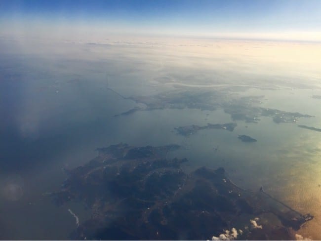 THE VIEW LEAVING KOREA FOR VIETNAM.