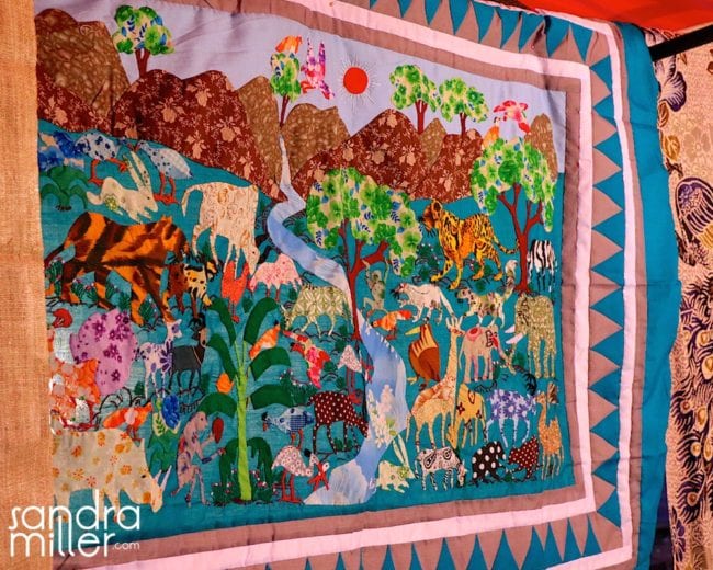 A HAND STITCHED HMONG TRIBE ANIMAL QUILT