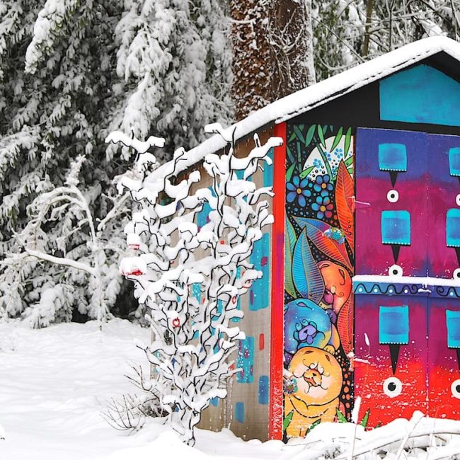 A rare snowfall in Portland and a new WHINE glass auction coming soon!